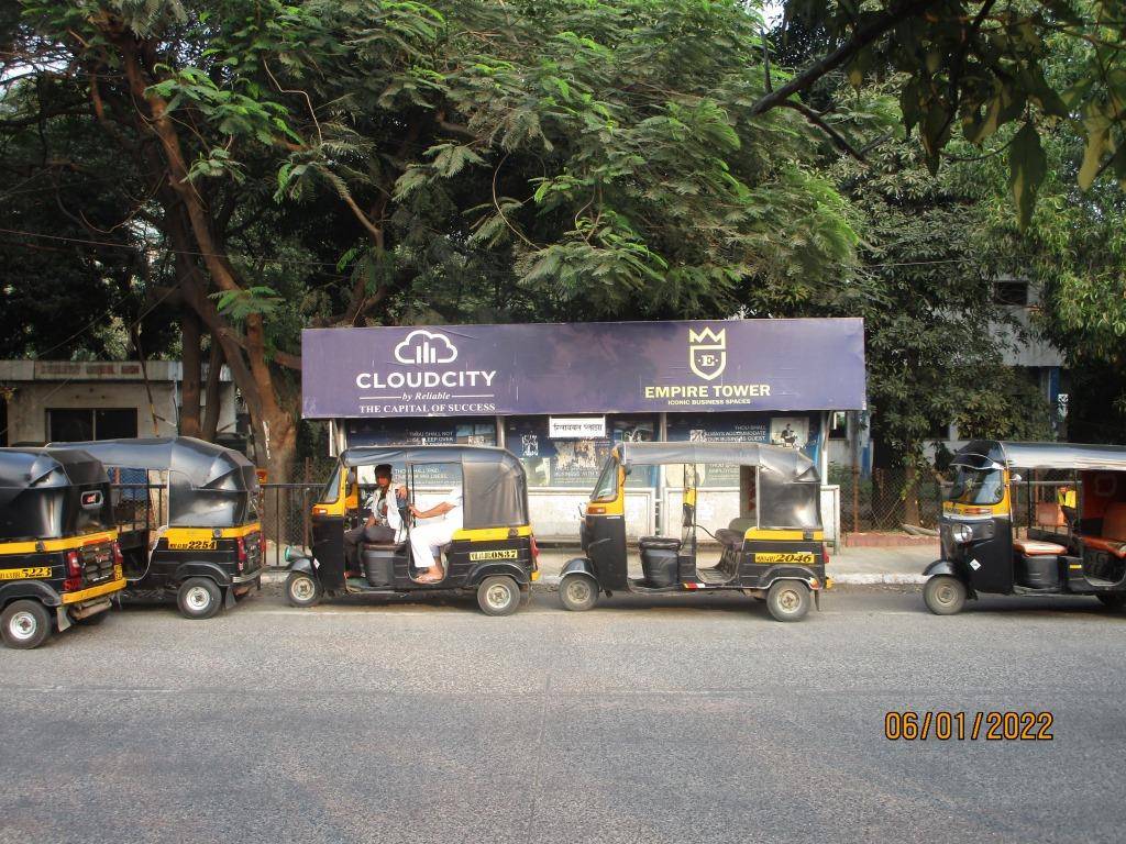 Bus Queue Shelter - Reliable plaza Towards Vashi,   Thane Belapur Road,   Navi Mumbai,   Maharashtra