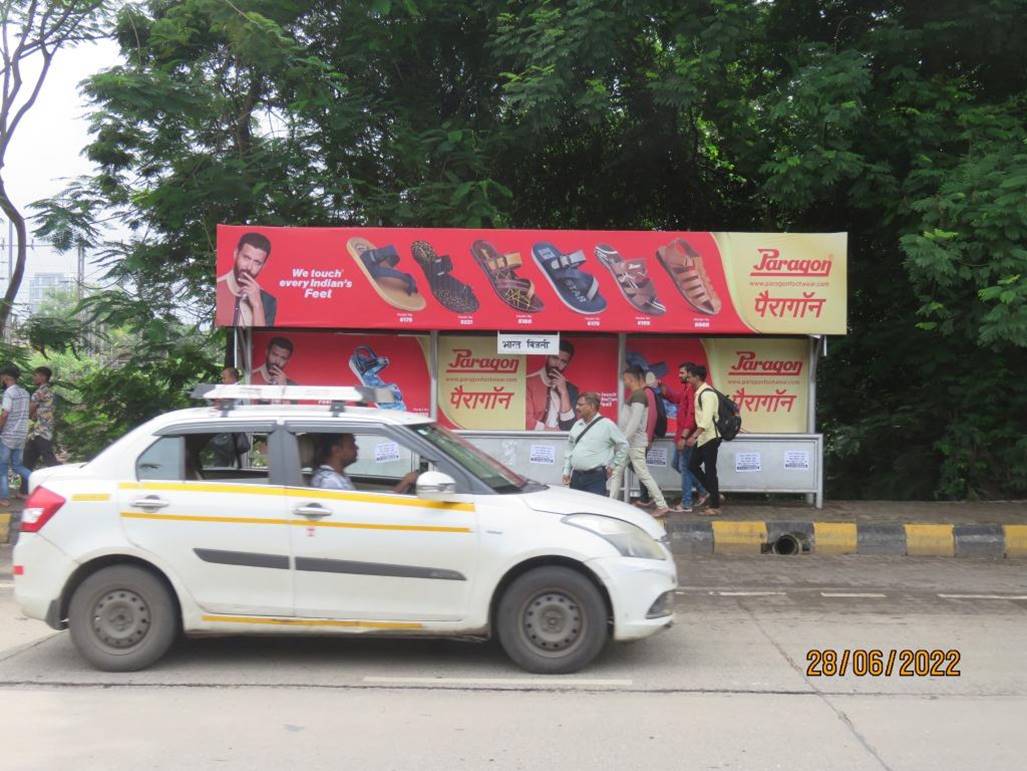 Bus Queue Shelter - Bharat Bijli Towards Thane,   Thane Belapur Road,   Navi Mumbai,   Maharashtra