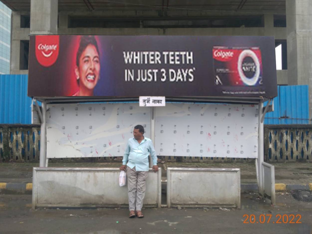 Bus Queue Shelter - Turbhe Naka Towards Vashi,   Thane Belapur Road,   Navi Mumbai,   Maharashtra