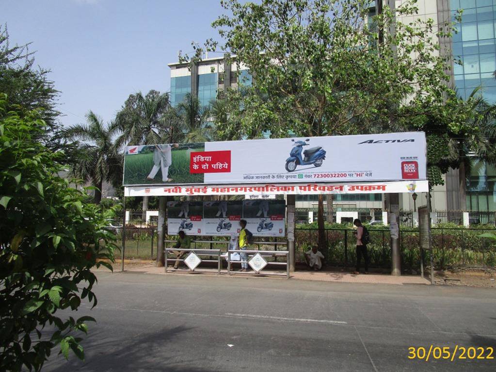 Bus Queue Shelter - Indira Nagar Towards Airoli,   MIDC,   Navi Mumbai,   Maharashtra