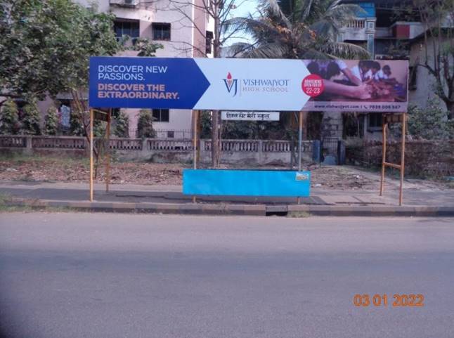 Bus Queue Shelter - Kharghar St. Mary School towards Golf,   Kharghar,   Navi Mumbai,   Maharashtra