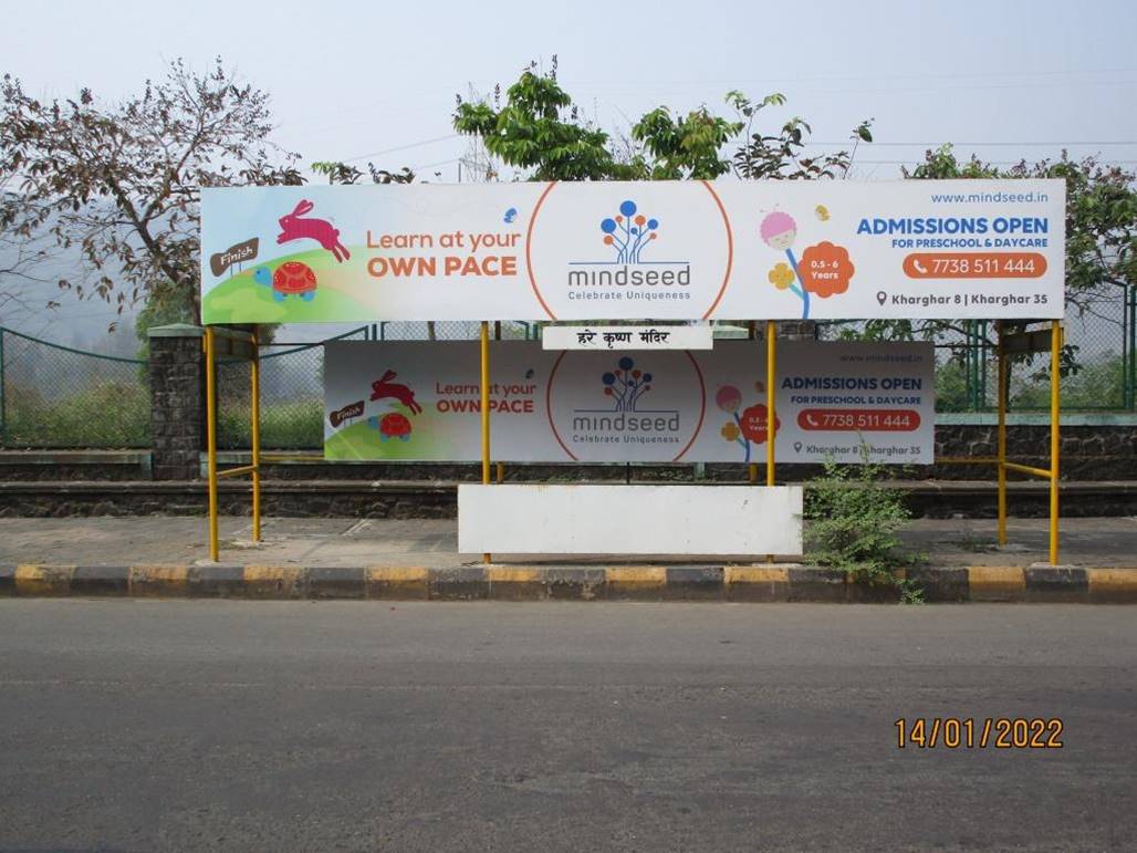 Bus Queue Shelter - Khargaha Nr Hare rama Hare Krishna (Navjivan Hospital - 2),   Kharghar,   Navi Mumbai,   Maharashtra