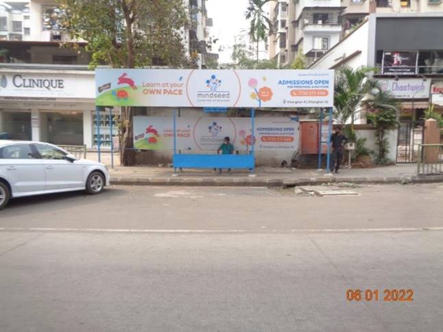 Bus Queue Shelter - Thakur school,   Kharghar,   Navi Mumbai,   Maharashtra