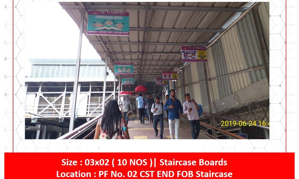 Billboard - PF. No - 2,   CST END FOB Staircase - PF. No - 2,   CST END FOB Staircase,   Sion,   MUMBAI,   Maharashtra