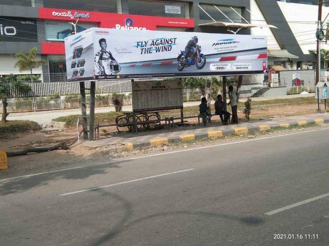 Bus Shelter Modern - Idpl Colony,  Water Tank,  Infront of A2A Mall-Towards Jeedimetla, Hyderabad, Telangana