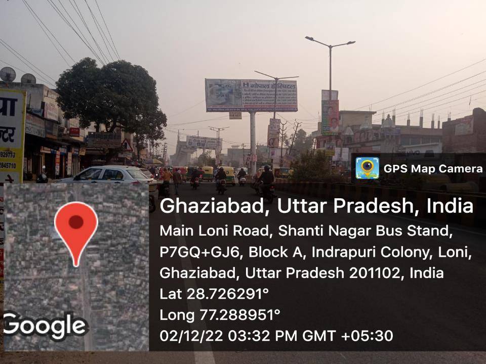 Unipole - Shanti Nagar Bus Stand, Indrapuri Colony, Loni,,  Ghaziabad, Uttar Pradesh