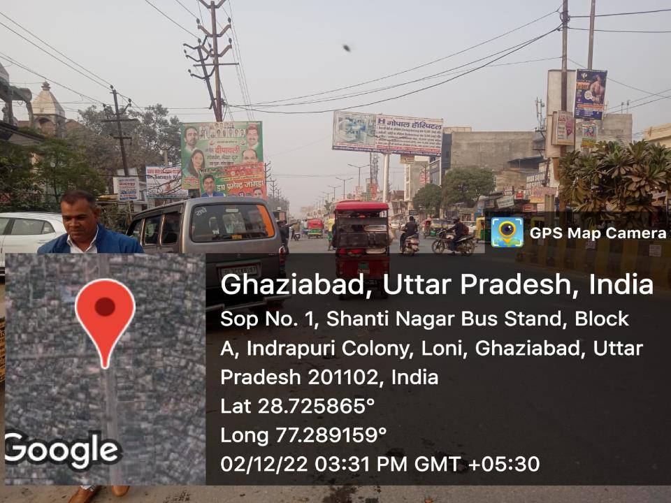 Unipole - Shanti Nagar Bus Stand, Indrapuri Colony, Loni,,  Ghaziabad, Uttar Pradesh