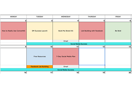 Create a social media calendar