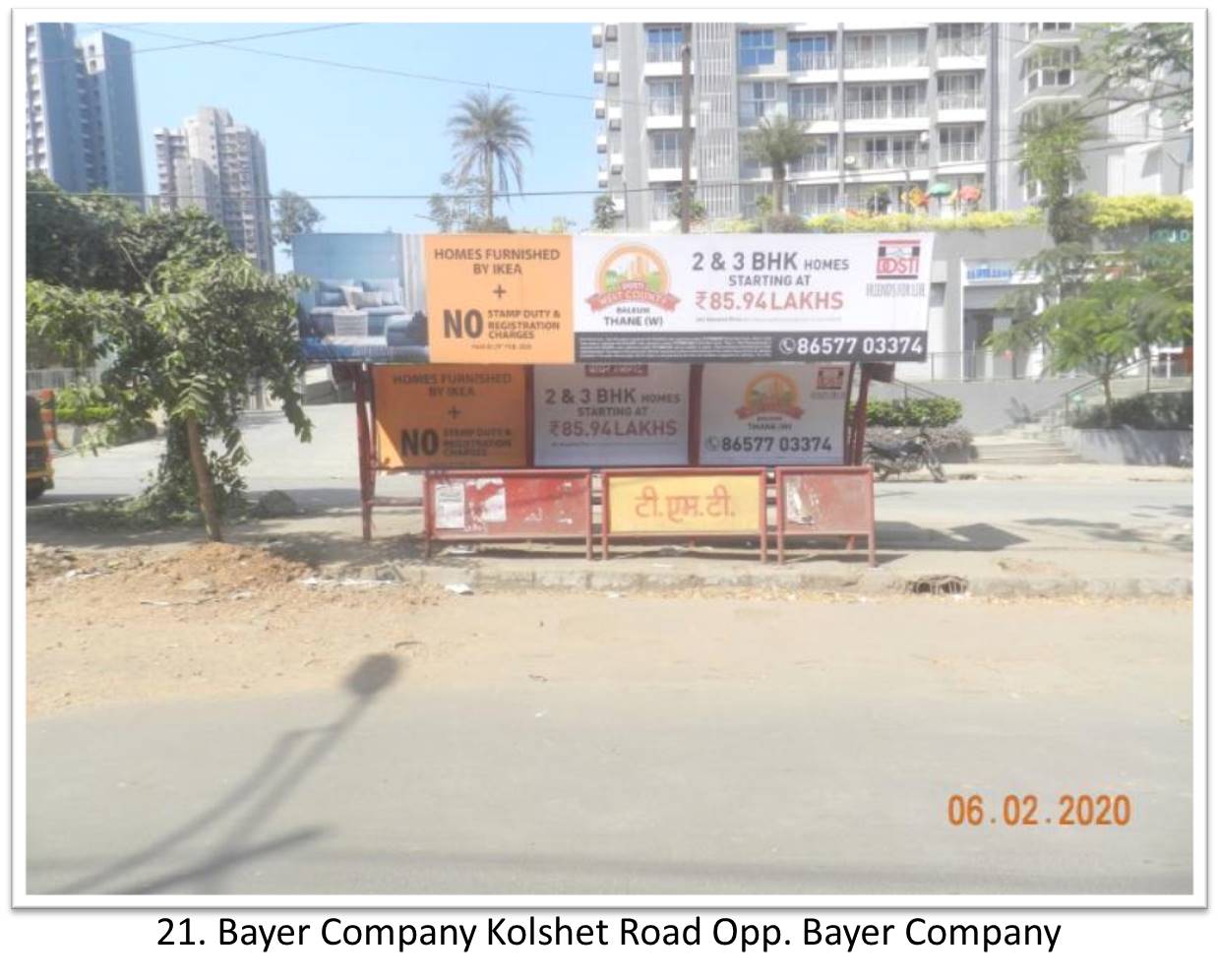 Bus Queue Shelter - - Bayer Company Kolshet Road Opp. Bayer Company, Thane, Mumbai, Maharashtra Bus Queue Shelter - - Bayer Company Kolshet Road Opp. Bayer Company, Thane, Mumbai, Maharashtra