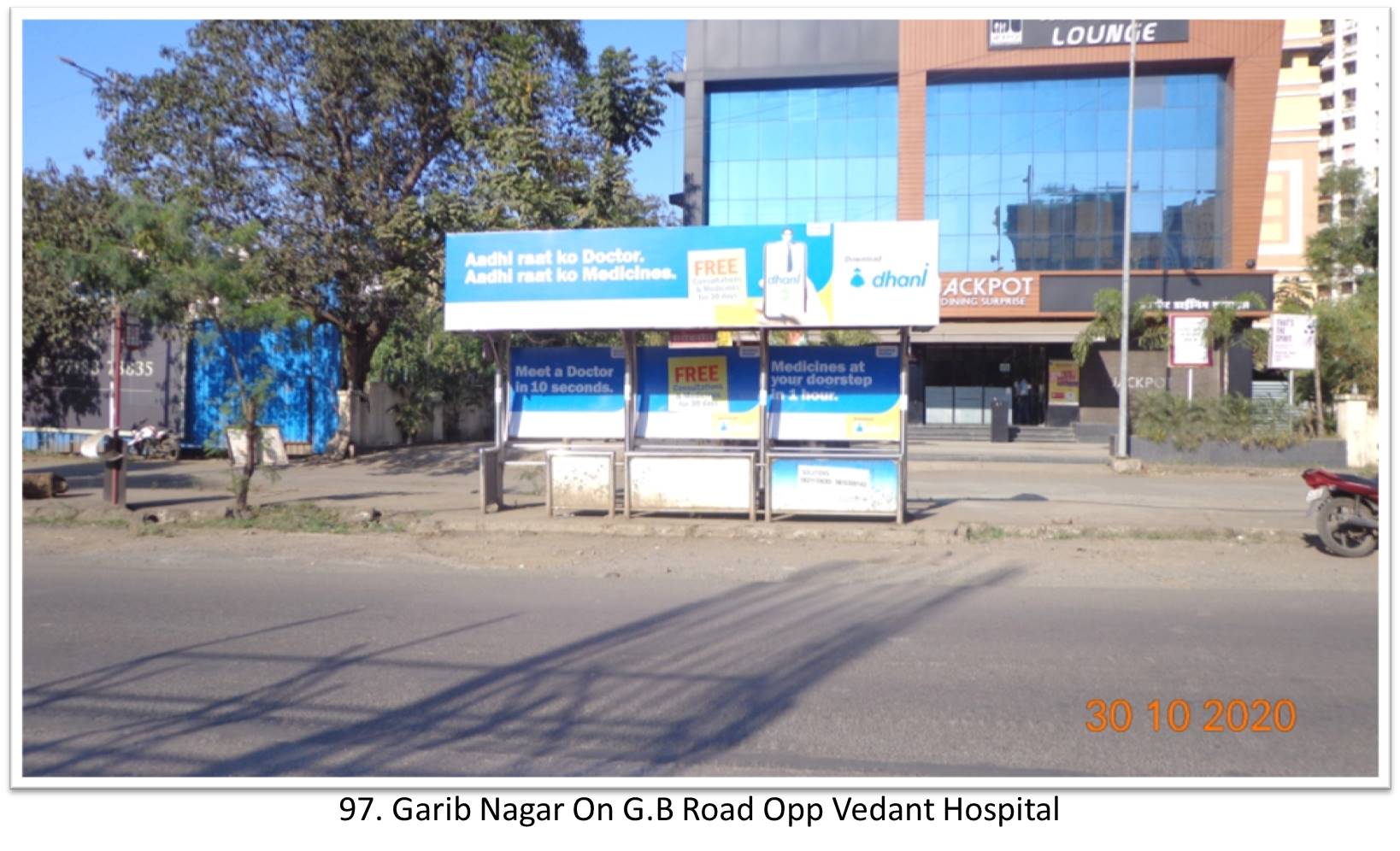 Bus Queue Shelter - - Garib Nagar On G.B Road Opp Vedant Hospital, Thane, Mumbai, Maharashtra Bus Queue Shelter - - Garib Nagar On G.B Road Opp Vedant Hospital, Thane, Mumbai, Maharashtra