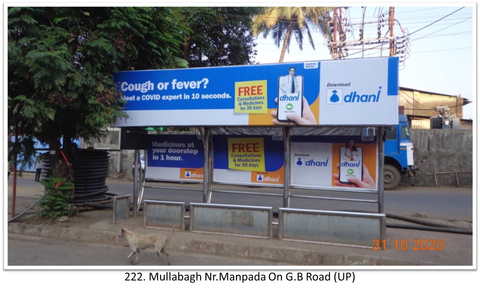 Bus Queue Shelter - - Mullabagh Nr.Manpada On G.B Road (UP), Thane, Mumbai, Maharashtra Bus Queue Shelter - - Mullabagh Nr.Manpada On G.B Road (UP), Thane, Mumbai, Maharashtra