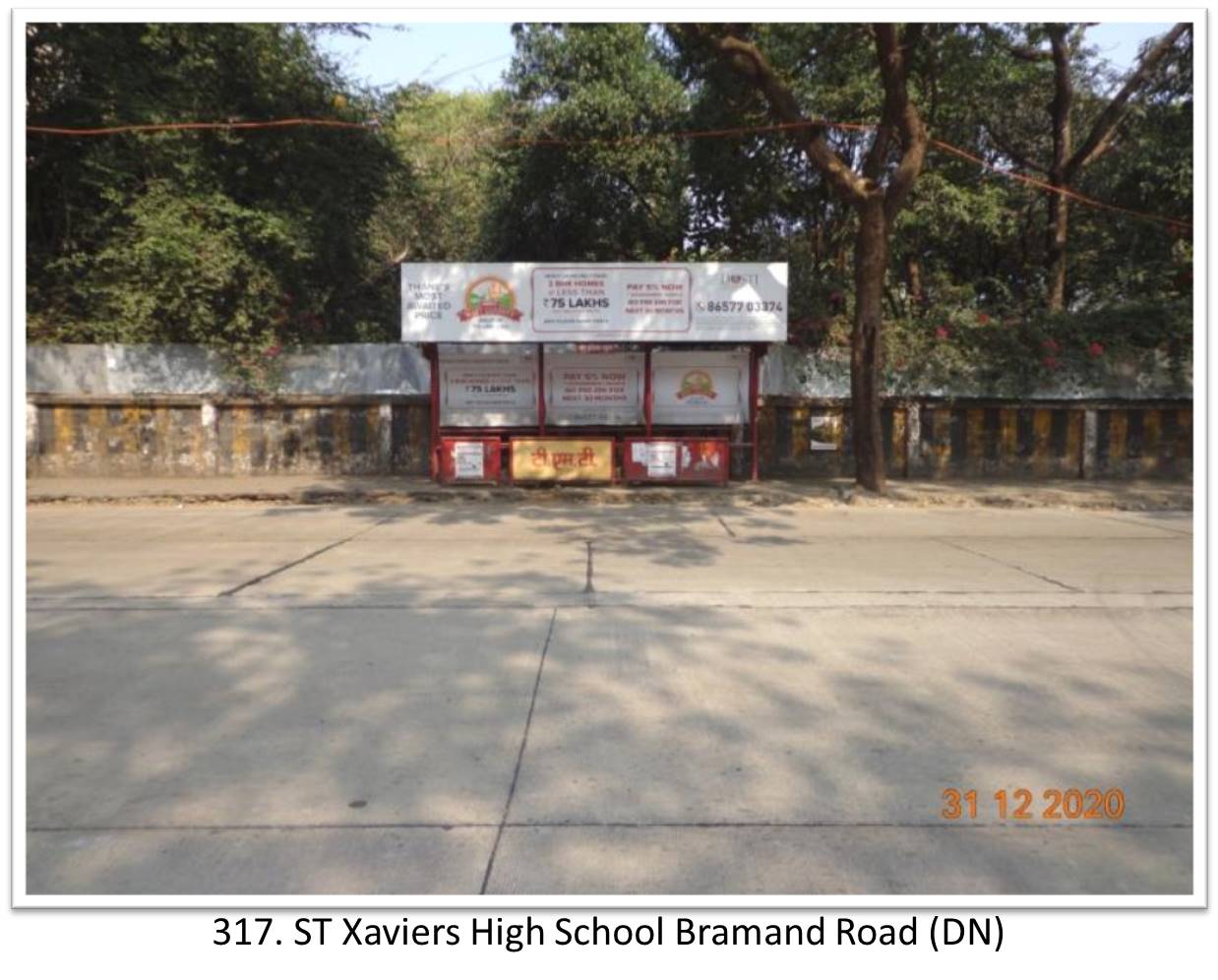 Bus Queue Shelter - - ST Xaviers High School Bramand Road (DN), Thane, Mumbai, Maharashtra Bus Queue Shelter - - ST Xaviers High School Bramand Road (DN), Thane, Mumbai, Maharashtra