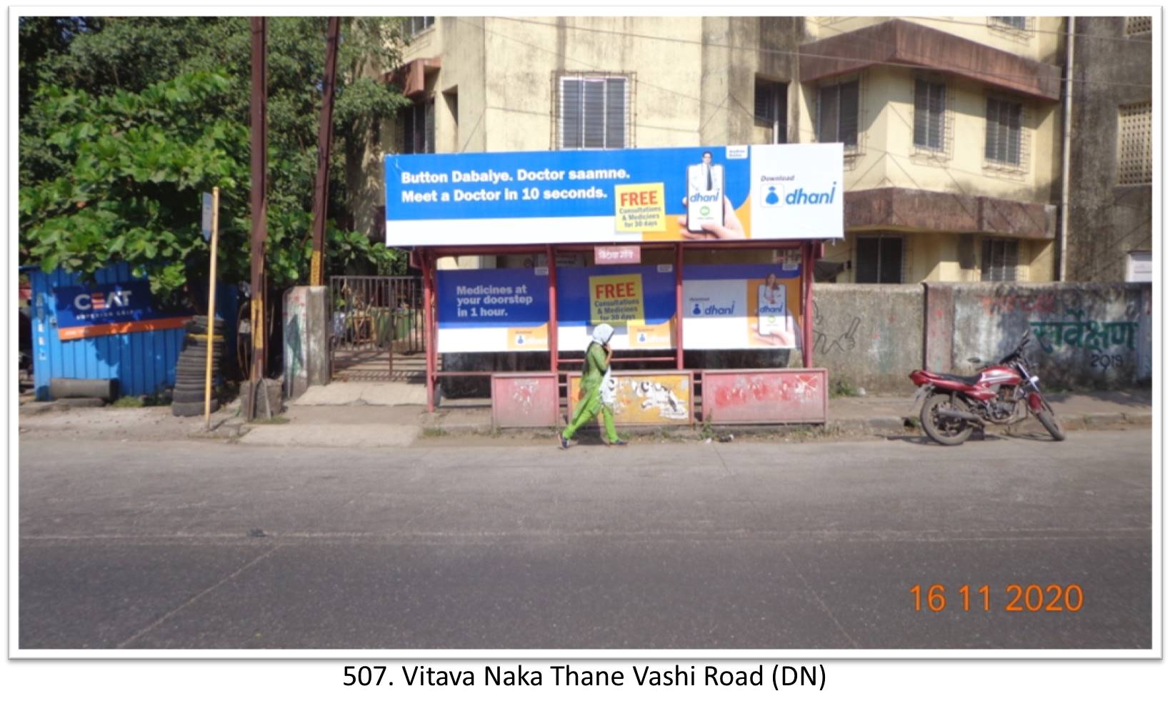 Bus Queue Shelter - - Vitava Naka Thane Vashi Road (DN), Thane, Mumbai, Maharashtra Bus Queue Shelter - - Vitava Naka Thane Vashi Road (DN), Thane, Mumbai, Maharashtra