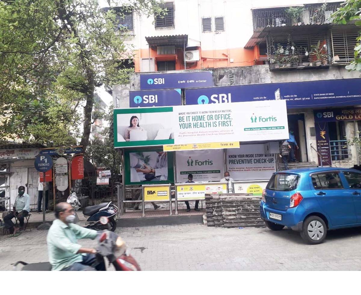 Bus Queue Shelter - Nr. Vijaya Bank - Vijaya Bank Manpada Road,   Dombivali,   Mumbai,   Maharashtra