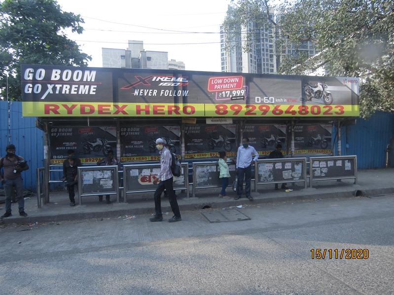 Bus Queue Shelter - L. B. S. Road - Mangatram Petrol Pump,   Bhandup (W),   Mumbai,   Maharashtra
