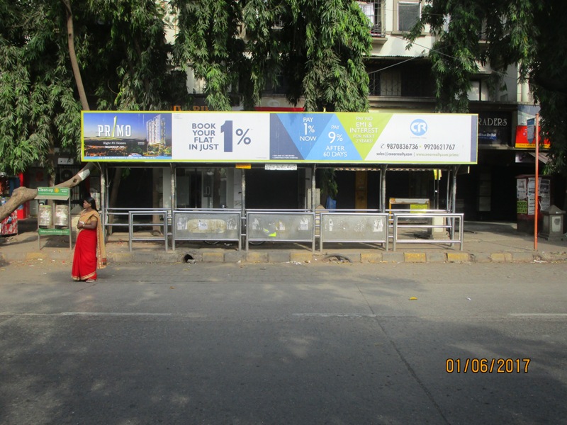 Bus Queue Shelter - L. B. S. Road - Shangrila,   Bhandup (W),   Mumbai,   Maharashtra