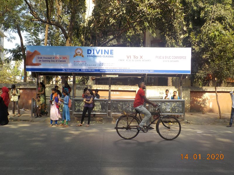 Bus Queue Shelter - Khardeo Ghatla Road - Acharya College, Chembur, Mumbai, Maharashtra Bus Queue Shelter - Khardeo Ghatla Road - Acharya College, Chembur, Mumbai, Maharashtra