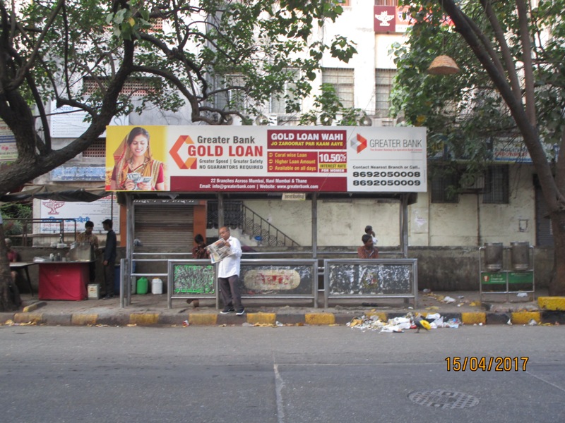 Bus Queue Shelter - M. G. S. Marg - Sharda Cinema,   Dadar (E),   Mumbai,   Maharashtra