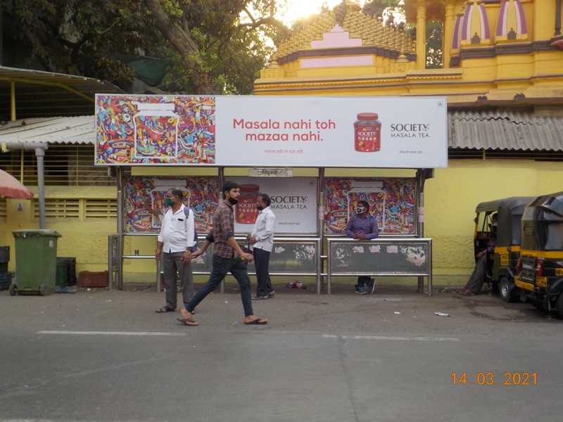 Bus Queue Shelter - M. G. Road - Sindhuwadi,   Ghatkopar (E),   Mumbai,   Maharashtra