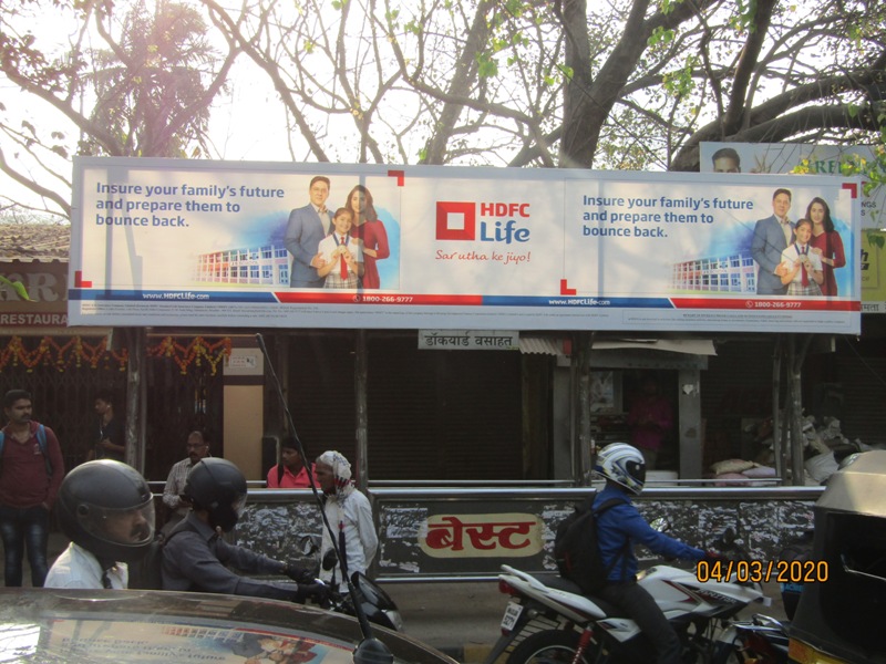Bus Queue Shelter - L. B. S. Road - Dockyard Colony,   Kanjurmarg,   Mumbai,   Maharashtra