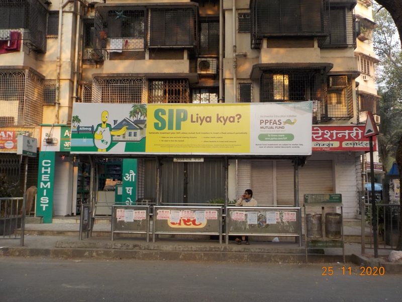 Bus Queue Shelter - Jawaharlal Nehru Road - Parshvanath Nagar,   Mulund (W),   Mumbai,   Maharashtra
