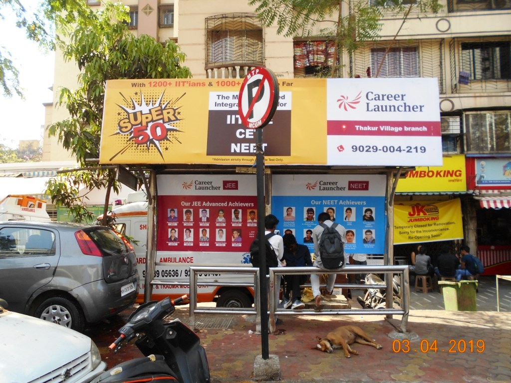 Bus Queue Shelter - Thakur Complex - Shree Sai Hospital,   Kandivali East,   Mumbai,   Maharashtra