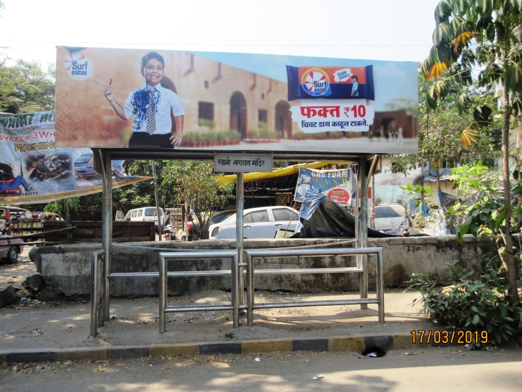 Bus Queue Shelter - Swami Narayan Mandir - Swami Narayna Mandir,   Ghatkopar East,   Mumbai,   Maharashtra