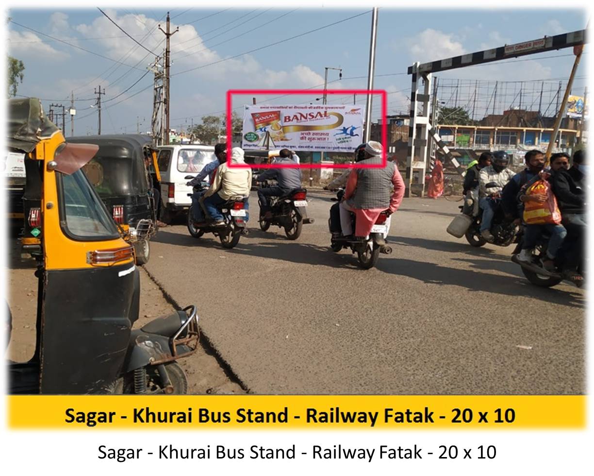 Billboard - Sagar - Khurai Bus Stand - Railway Fatak, Sagar, Madhya Pradesh Billboard - Sagar - Khurai Bus Stand - Railway Fatak, Sagar, Madhya Pradesh