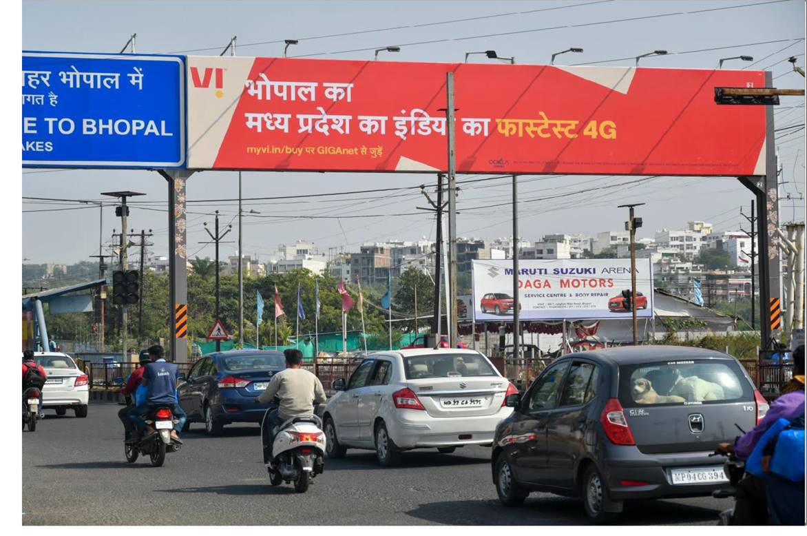 Gantry - Halalpur Bus Stand at Bairagarh towards Lalghati, Bhopal, Madhya Pradesh Gantry - Halalpur Bus Stand at Bairagarh towards Lalghati, Bhopal, Madhya Pradesh