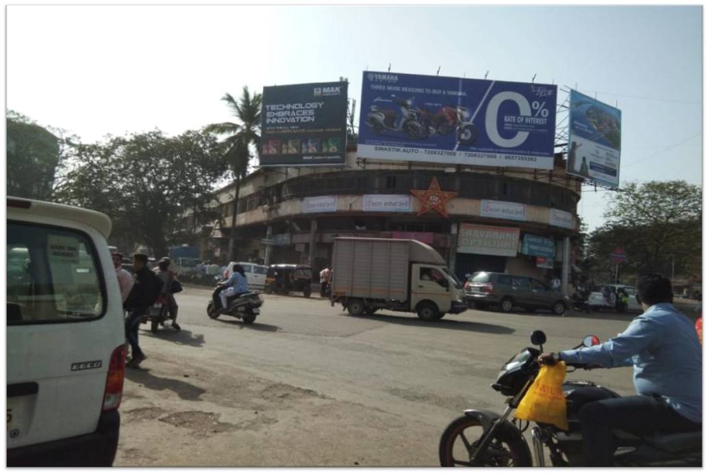 hoarding(left) - Netaji Main Chowk - facing Gandhi Road Ulhasnagar,   ulhasnagar,   Mumbai,   Maharashtra