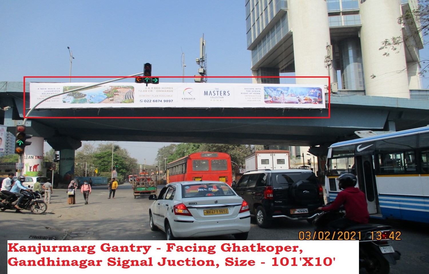 Gantry - Kanjurmarg Gantry,  LBS Marg,  Gandhinagar Signal Junction - from Mulund towards Vikroli,   Kanjurmarg,   Mumbai,   Maharashtra