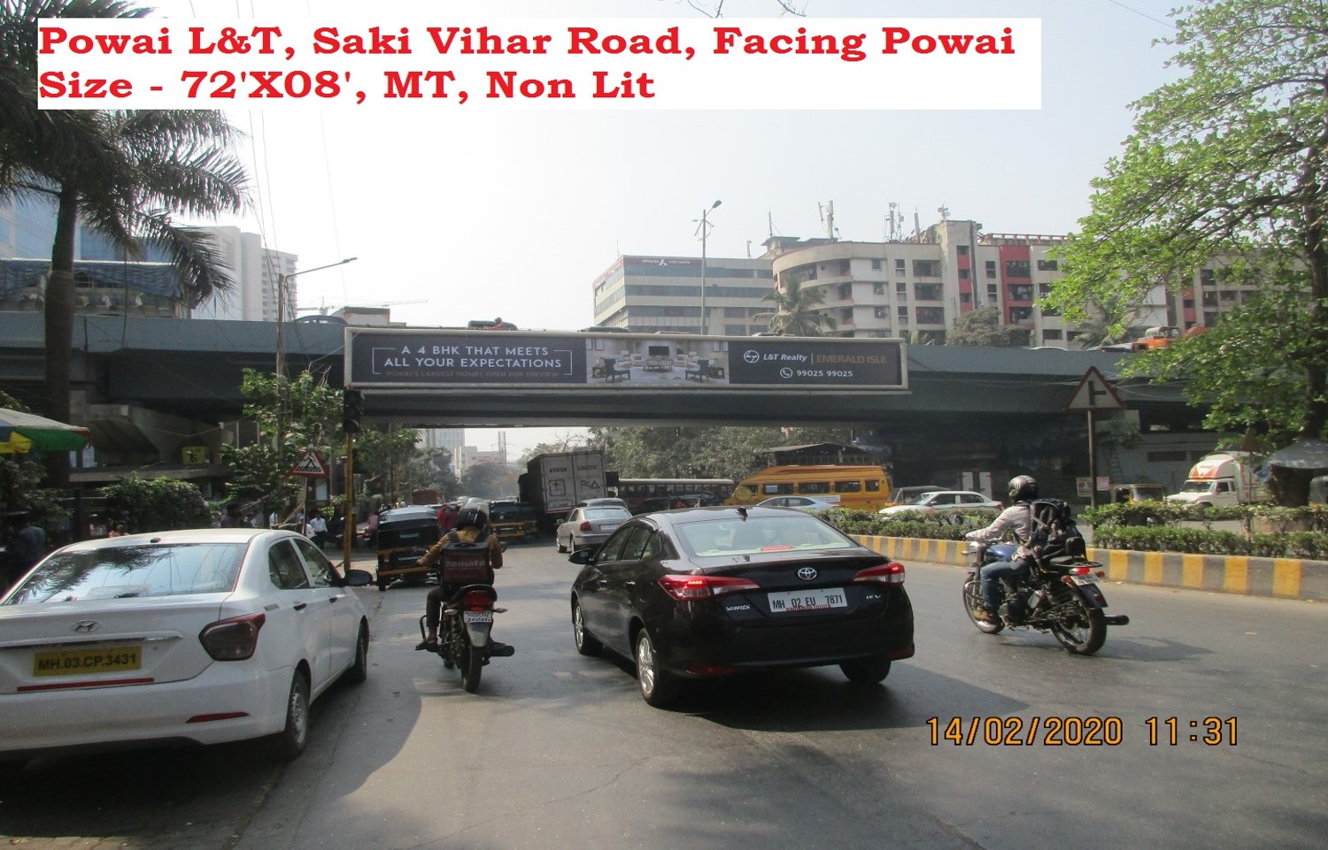 Gantry - Powai L&T,  Saki Vihar Road - From - Sakinaka
Towards - Powai/JVLR,   Powai,   Mumbai,   Maharashtra
