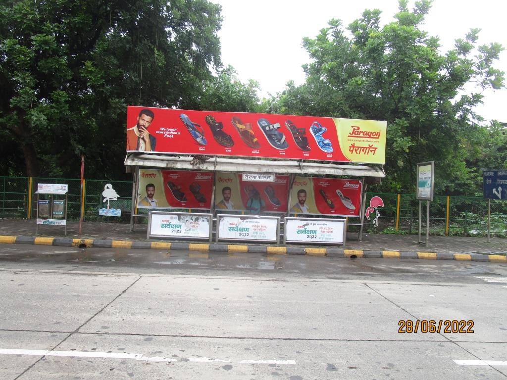 Bus Queue Shelter - Koparkhairane Ternaa College Before Bridge (left),   Koparkhairane,   Navi Mumbai,   Maharashtra
