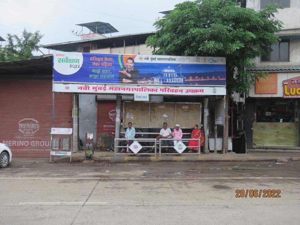 Bus Queue Shelter - Thane Belapur Road Digha Gaon Towards Thane,   Thane Belapur Rd,   Navi Mumbai,   Maharashtra
