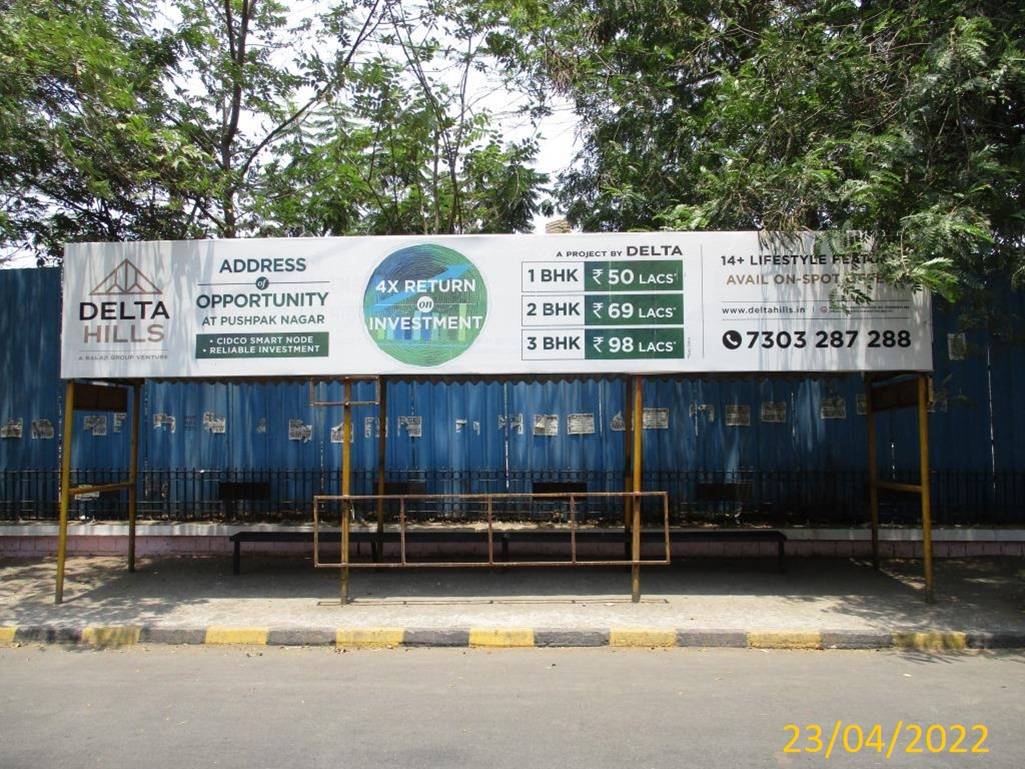 Bus Queue Shelter - Jui Nagar Nr. Bank Of Baroda,  Nr Railway Crossing (W),   Jui Nagar,   Navi Mumbai,   Maharashtra