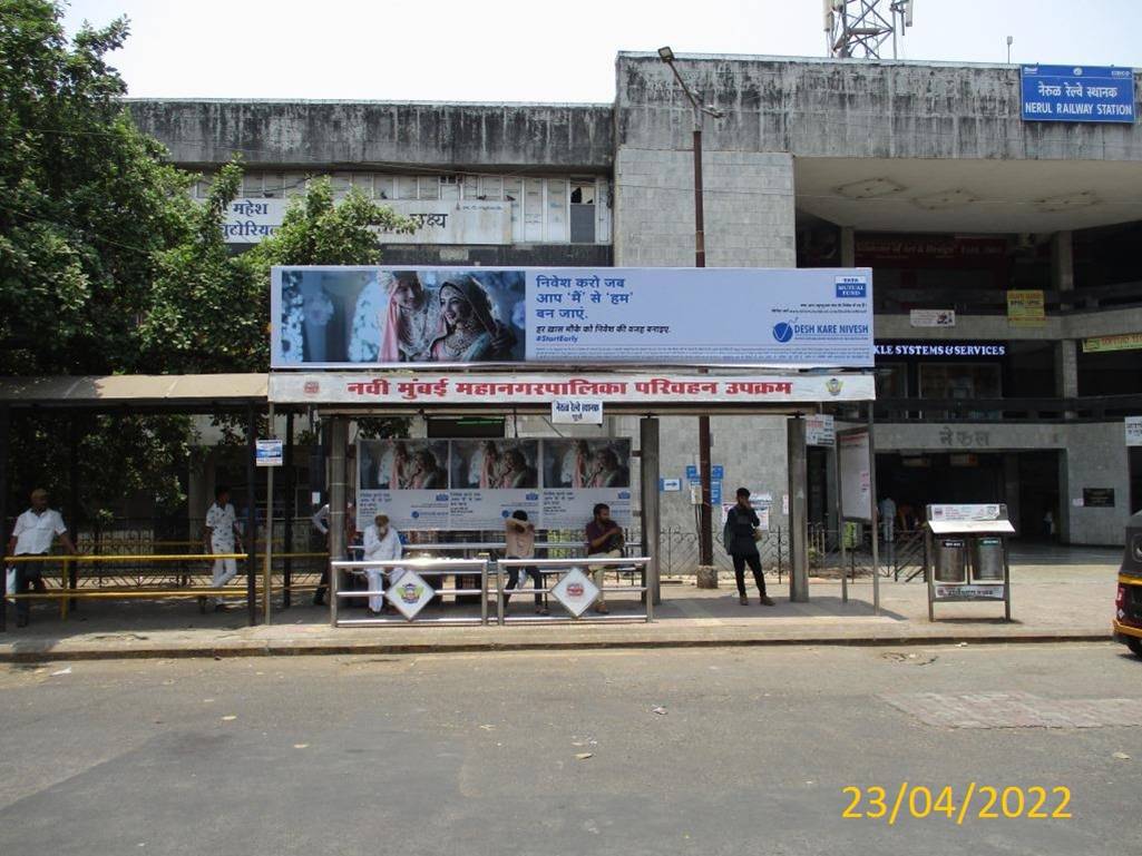Bus Queue Shelter - Nerul (E) Outside Station,   Nerul,   Navi Mumbai,   Maharashtra