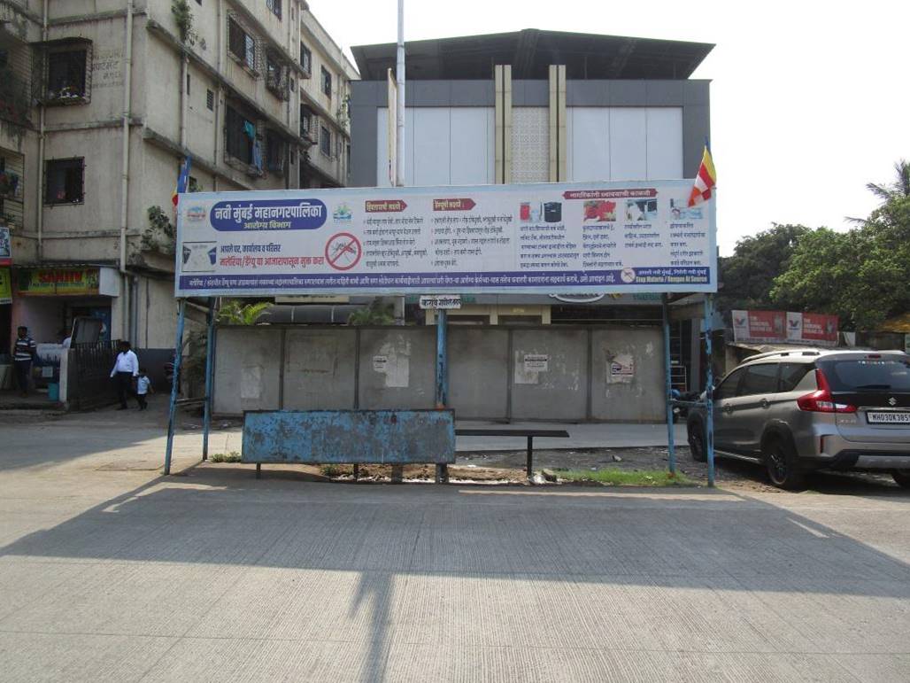 Bus Queue Shelter - Ganesh Talav (Karave Gaon),   Nerul 2 West,   Navi Mumbai,   Maharashtra