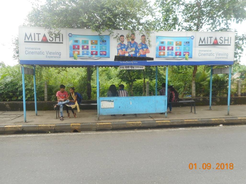 Bus Queue Shelter - Sanjay Joshi Chowk / Darave Phata.,   Nerul 2 West,   Navi Mumbai,   Maharashtra