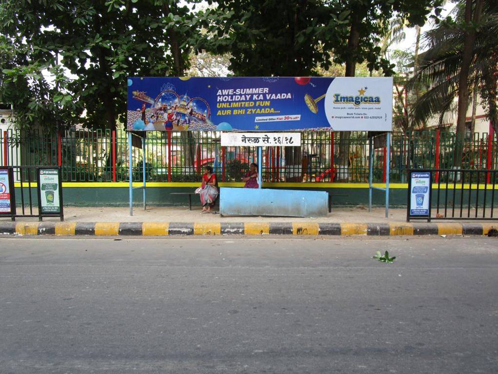 Bus Queue Shelter - Sea Bridge Tower / Sector 16./ 18,   Nerul 2 West,   Navi Mumbai,   Maharashtra