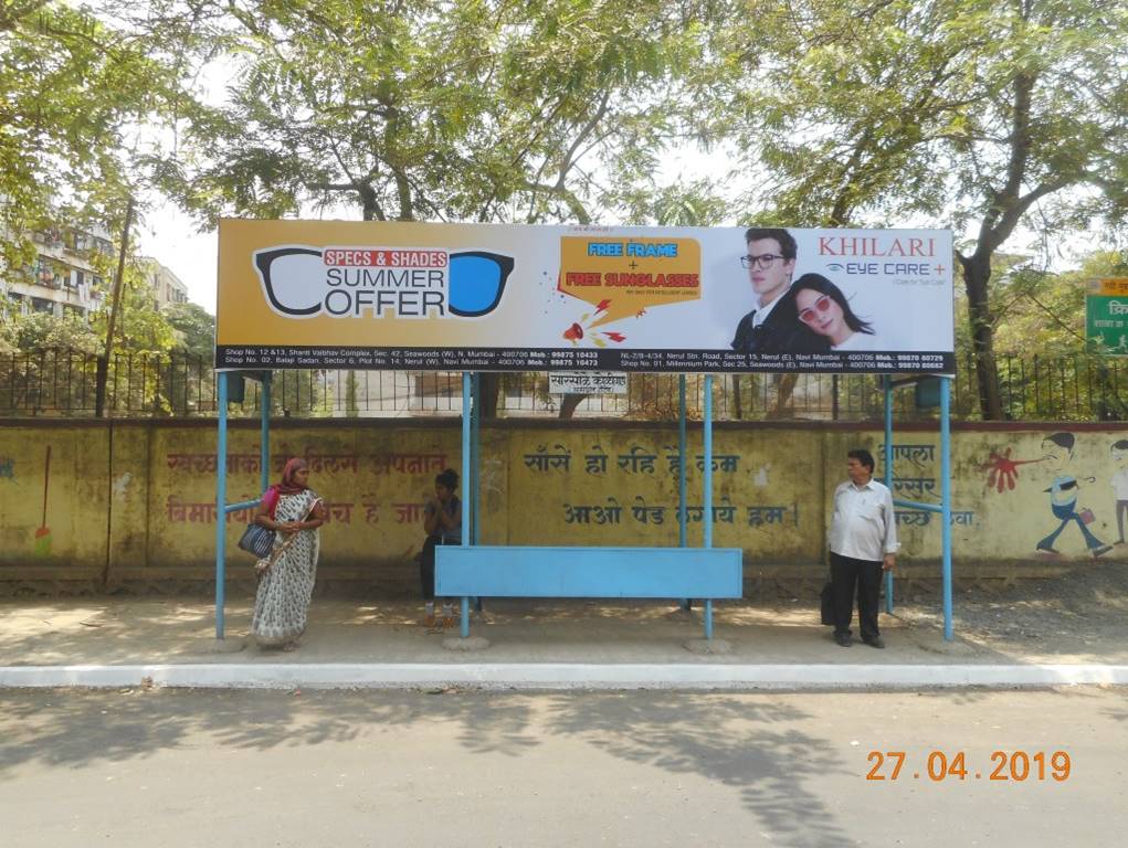 Bus Queue Shelter - Samadhan Hotel.,   Nerul 2 West,   Navi Mumbai,   Maharashtra