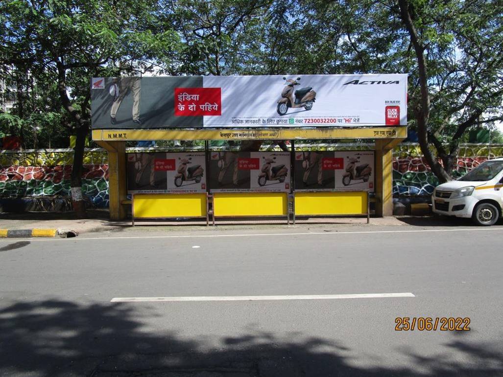 Bus Queue Shelter - CBD Belapur Udyanchan Kendra (Right),   CBD Belapur,   Navi Mumbai,   Maharashtra