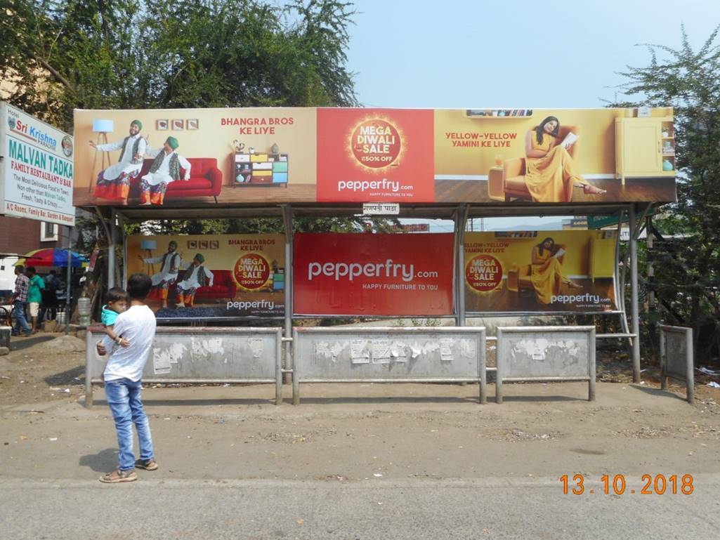 Bus Queue Shelter - Ganpati Pada.,   Thane Belapur Road,   Navi Mumbai,   Maharashtra