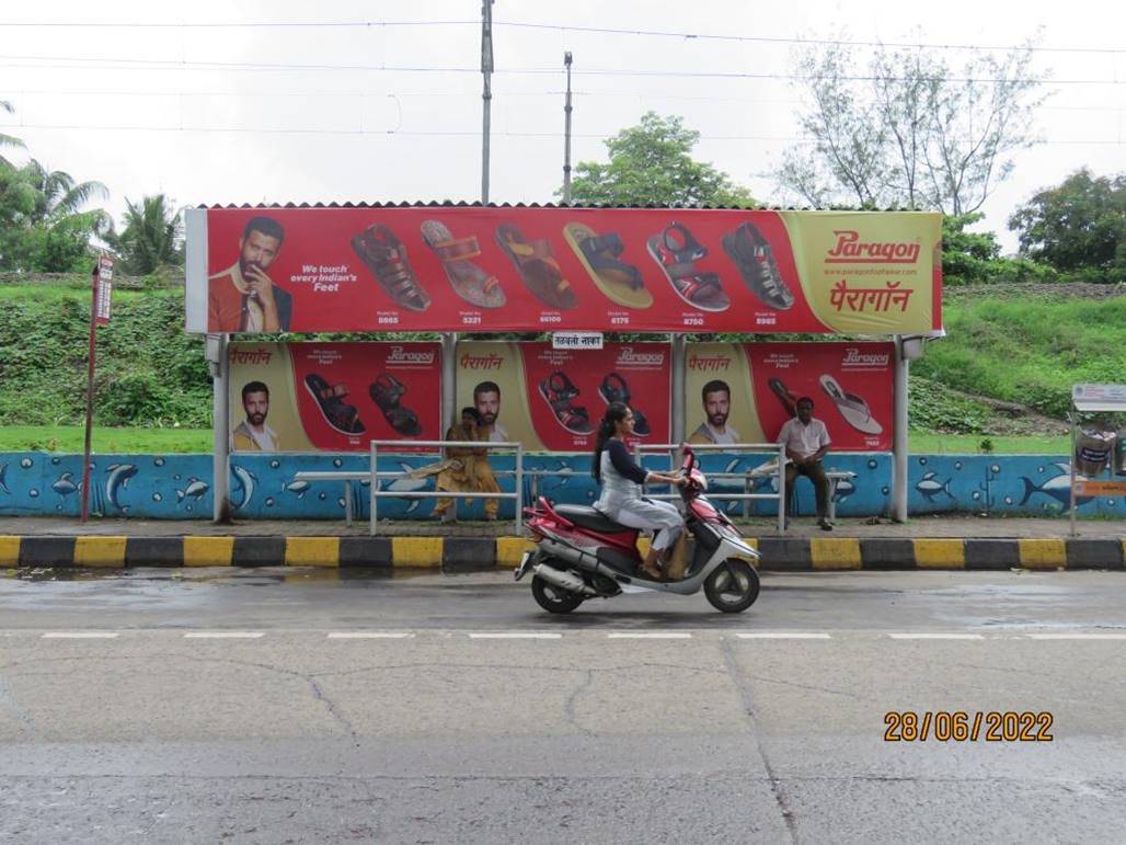 Bus Queue Shelter - Nocil Talvali naka Towards Thane,   Thane Belapur Road,   Navi Mumbai,   Maharashtra