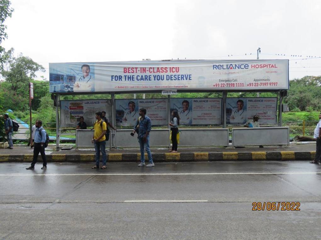 Bus Queue Shelter - Ghansoli naka Towards Thane,   Thane Belapur Road,   Navi Mumbai,   Maharashtra