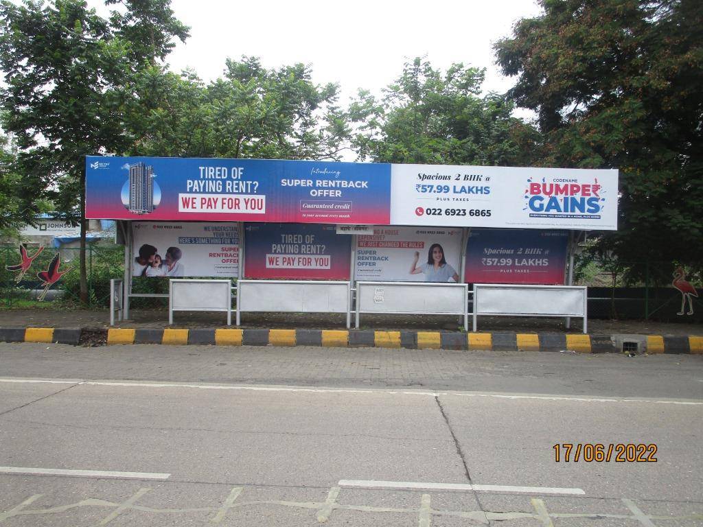 Bus Queue Shelter - Mahape naka (Lokmat) Towards Thane, Thane Belapur Road, Navi Mumbai, Maharashtra Bus Queue Shelter - Mahape naka (Lokmat) Towards Thane, Thane Belapur Road, Navi Mumbai, Maharashtra