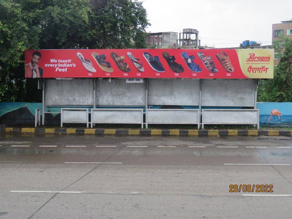 Bus Queue Shelter - Khairne gaon,   Thane Belapur Road,   Navi Mumbai,   Maharashtra