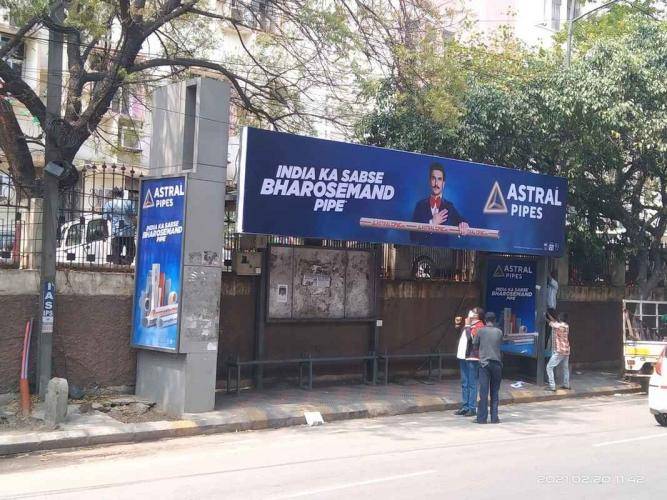 Bus Shelter Modern - Somajiguda, Adj. idyut Soudha-Towards Panjagutta - 1, Hyderabad, Telangana Bus Shelter Modern - Somajiguda, Adj. idyut Soudha-Towards Panjagutta - 1, Hyderabad, Telangana