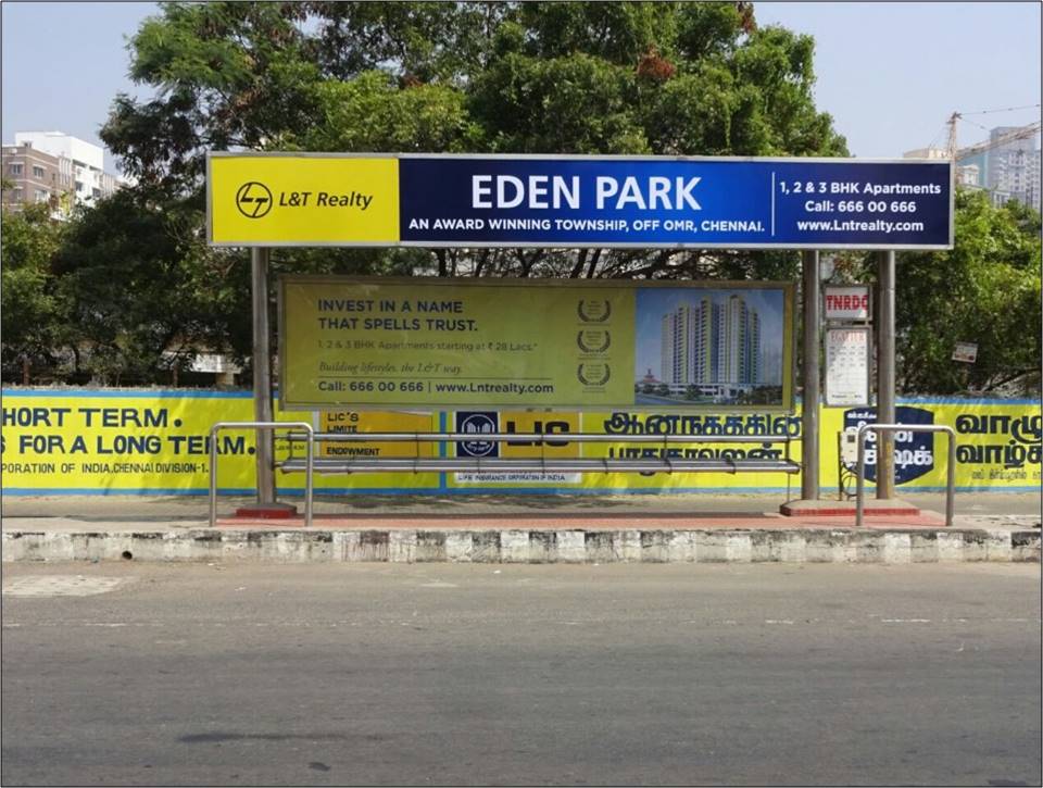 Outdoor Advertising - SS Bus Shelter, Egatur, Chennai, Tamil Nadu
